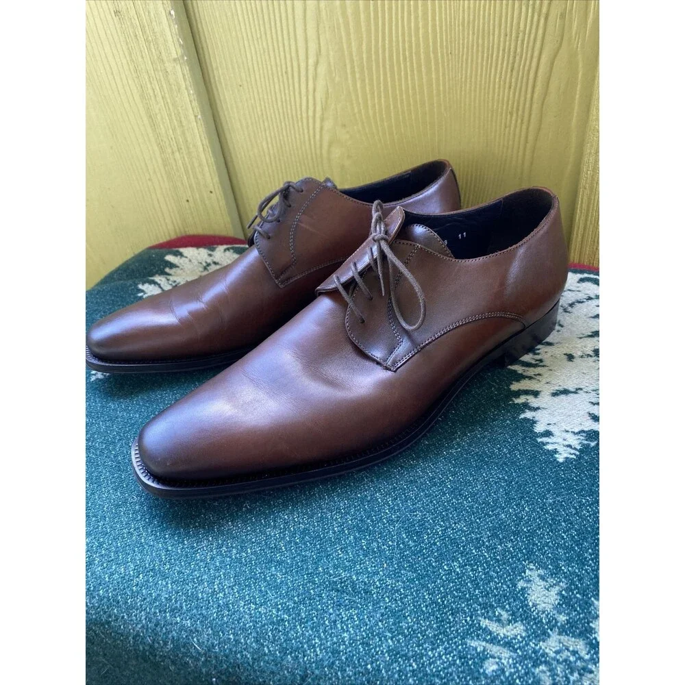 11 M Men’s To Boot New York Brown Dress Shoes Plain Toe Derby